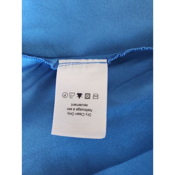 NWD Veronica Beard Sanderson Silk Satin Cowlneck Maxi Dress Gown Sz 8 Blue 2M455 - Picture 16 of 16